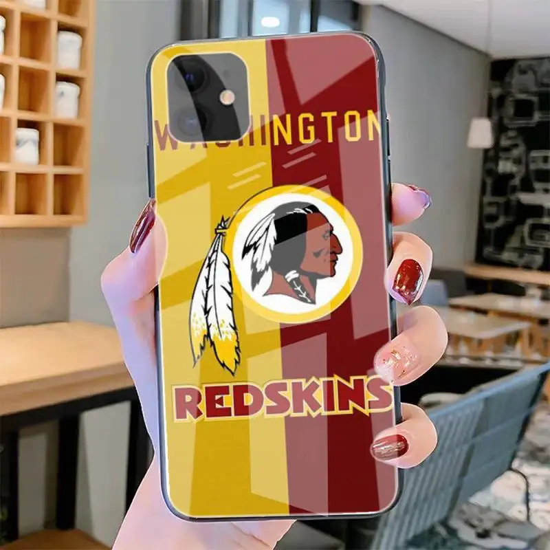 

W-Washington Redskins Phone Case Tempered Glass For Iphone6plus 6S 7 7plus 8 X XS XSmax XR 11 12 Pro Max 12mini