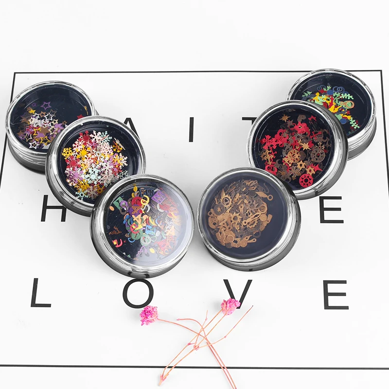 1 коробка украшения для ногтей ароматное дерево ультра тонкий полый блестки