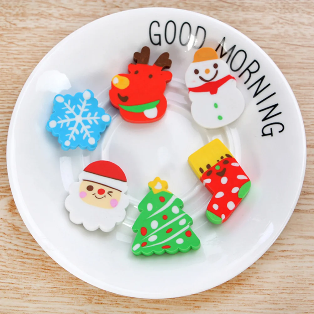 

18pcs Christmas Cartoon Earser Practical Christmas Gift Eraser Christmas Elements Eraser Christmas Gifts for Students (Random