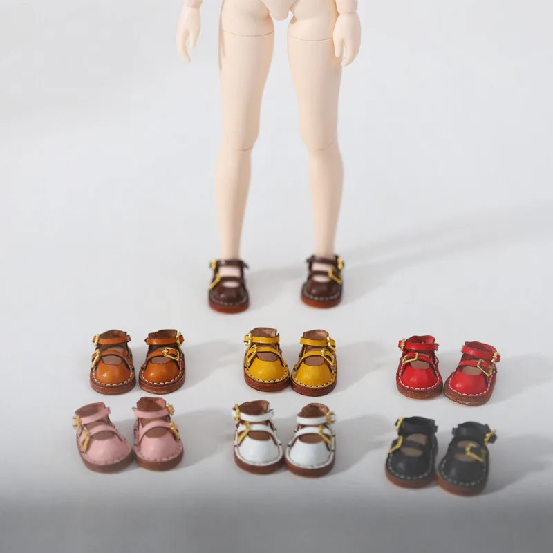 

Ob11 baby shoes and clothes GSC plain body obitsu11 small cloth double day button ob24 cow leather shoes