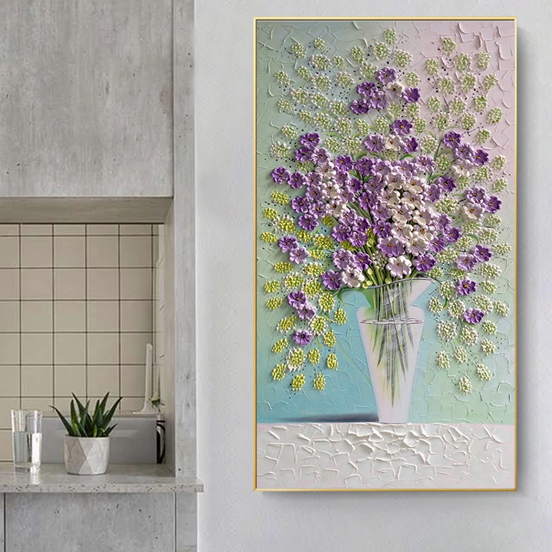 

Abstract Flower Oil on Canvas Painting Stereoscopic Flowers Wall Art Posters and Prints Quadro Wall Art Picture for Living Room