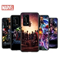 soft tpu cover fashion marvel avengers for huawei p40 p30 p20 pro p10 p9 p8 lite ru e mini plus 2019 2017 black phone case