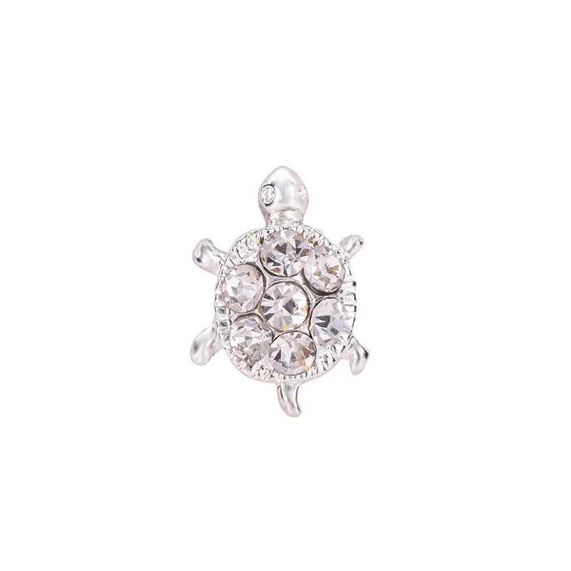 CARTER LISA Crystal Turtle Stud Earring Small Cute European Fashion Handmade Jewelry Silver For Lady Girl Gift Brincos | Украшения и
