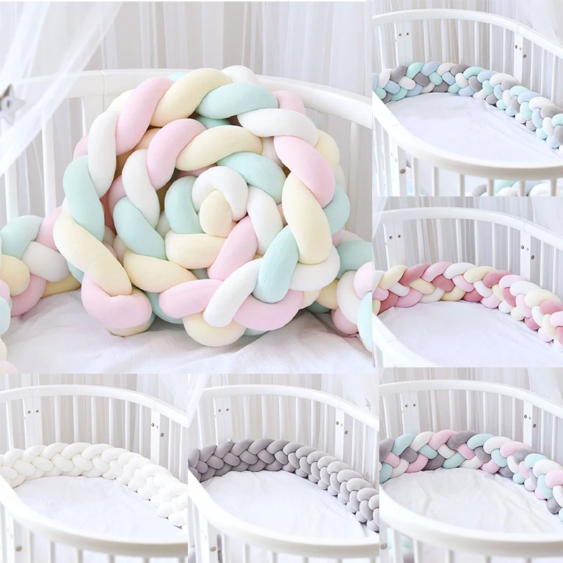 Бампер для детской кроватки 4 косички ручная работа узел боковая защита бампер