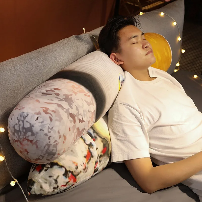 

Funny Lit Cigaret Plush Toys Soft Cartoon Cigarette Stuffed Doll No Smoking Cylindrical Sleeping Long Pillow Cushion Best Gifts