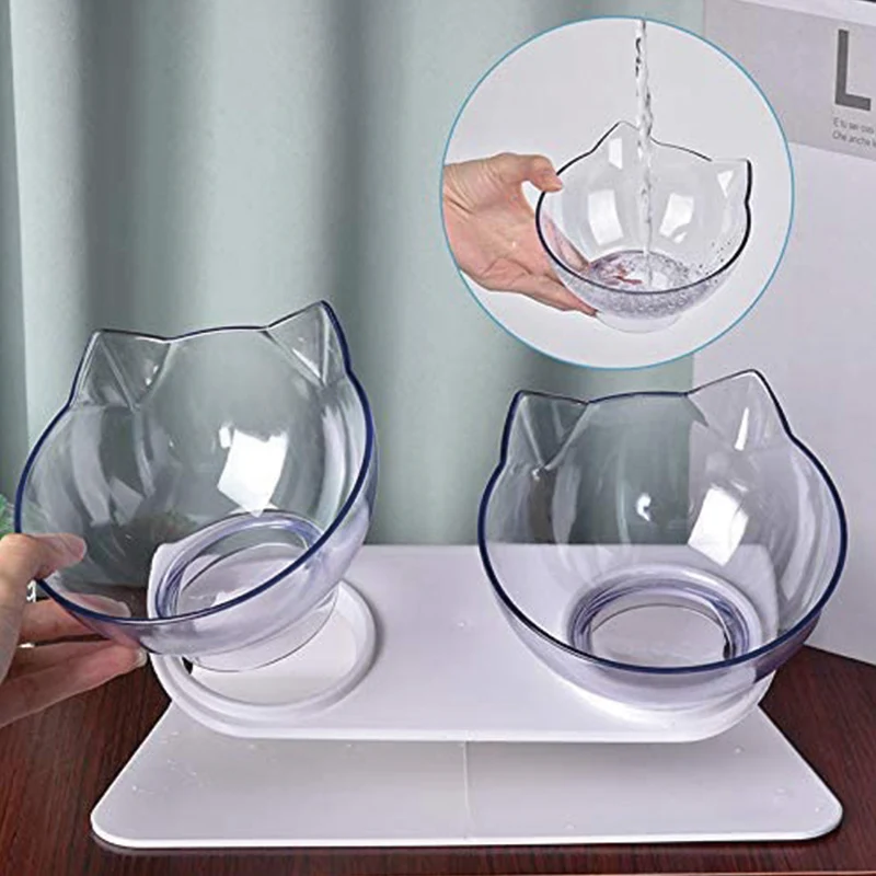 

Cat And Dog Double Bowl Non-Slip Pet Food Bowl Pet Food Bowl That Protects The Spine Of The Animal