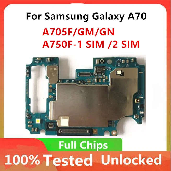 Материнская плата для Samsung Galaxy A70 материнская A705F A705GM A705GN / A750F 1 SIM 2