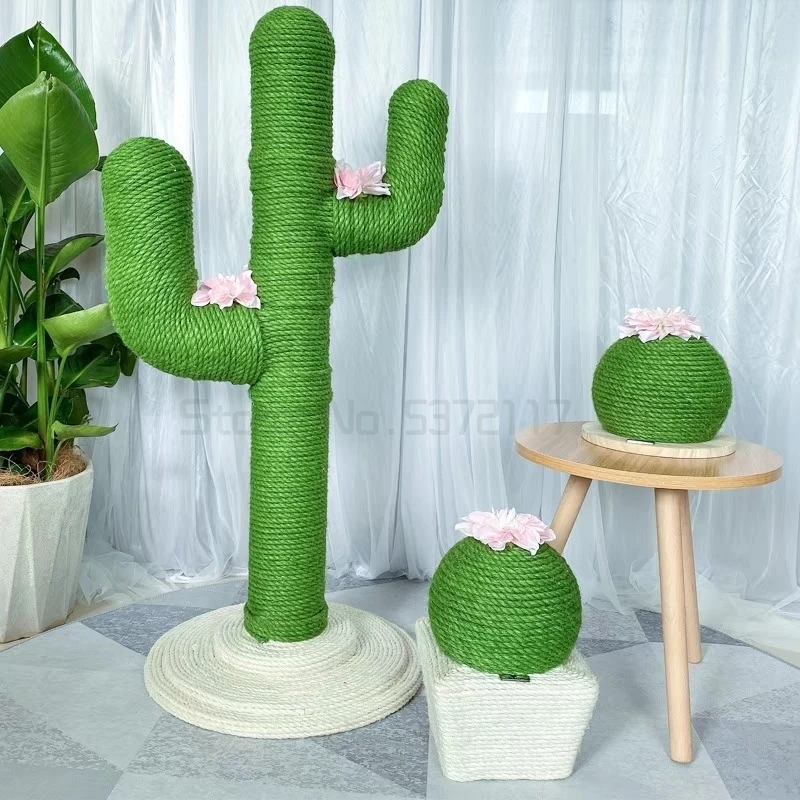 Когтеточка для кошек Sisal вертикальная С КАКТУСОМ товары домашних животных мебель