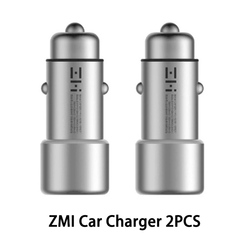 ZMI 2PCS Крепление для спортивной камеры Xiao mi автомобиля Зарядное устройство QC 3,0 Dual USB быстрое зарядное устройство 5 V/3A 9В/2A mi автомобиля-Зарядное устройство для Android iOS iPhone samsung huawei - Тип штекера: ZMI 2PCS