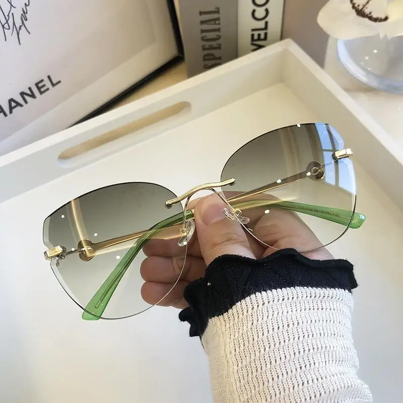 

Солнцезащитные очки без оправы для мужчин и женщин UV-400, Классические роскошные брендовые солнечные очки, лето 2020