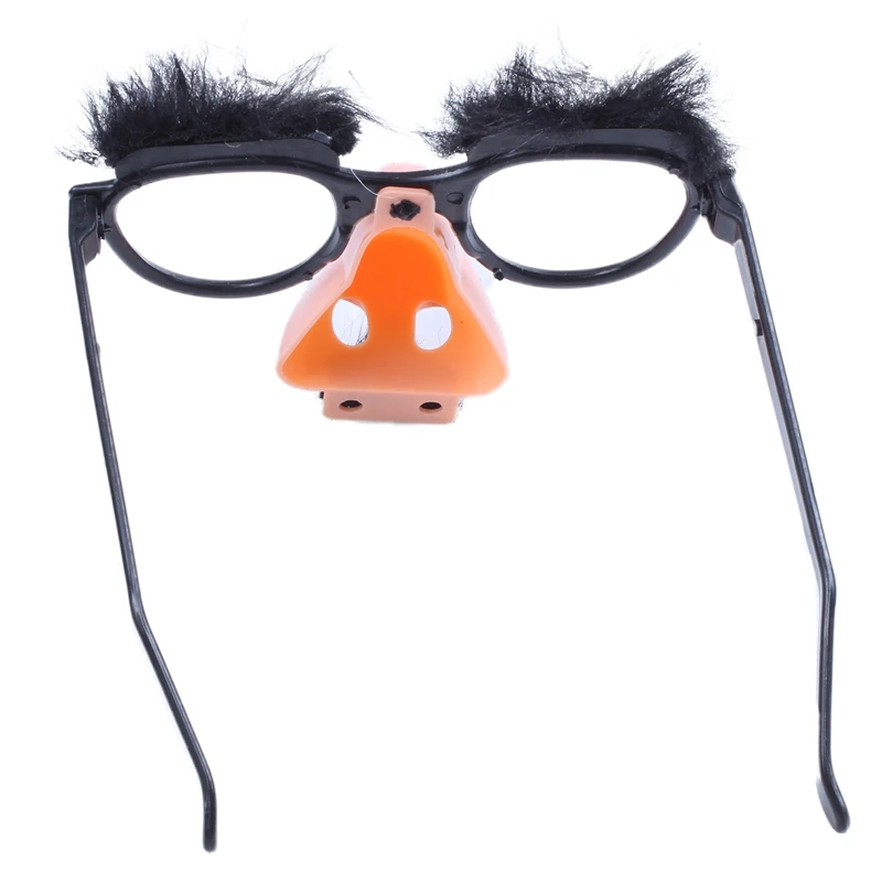 Коралловый клоун Розовый нос и черные усы круглые очки |