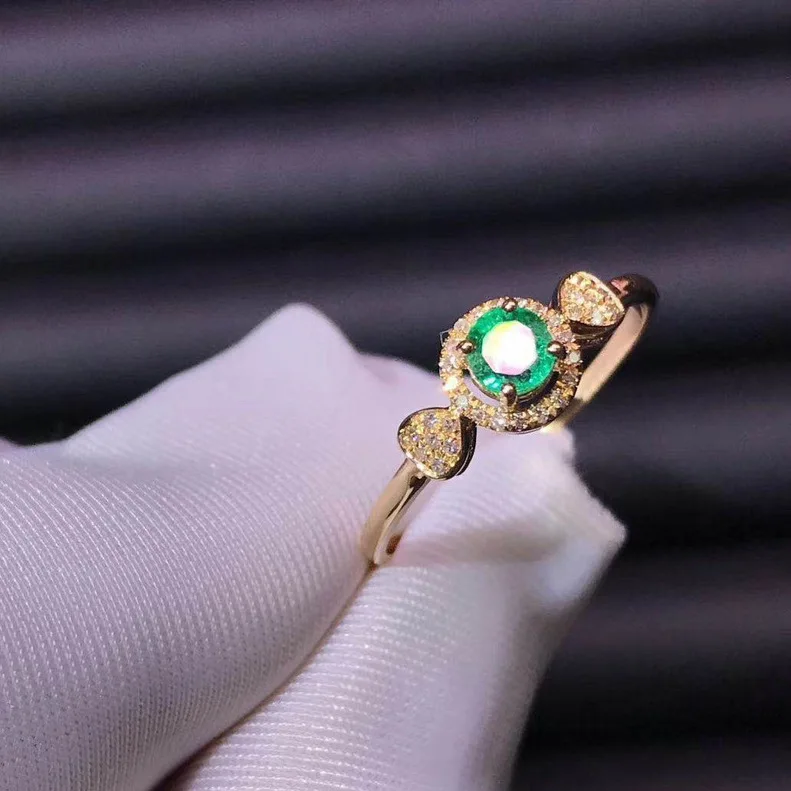 

Luxury Female Green Crystal Open Ring Charm Gold Color Thin Engagement Ring Vintage Round Zircon Wedding Rings For Women