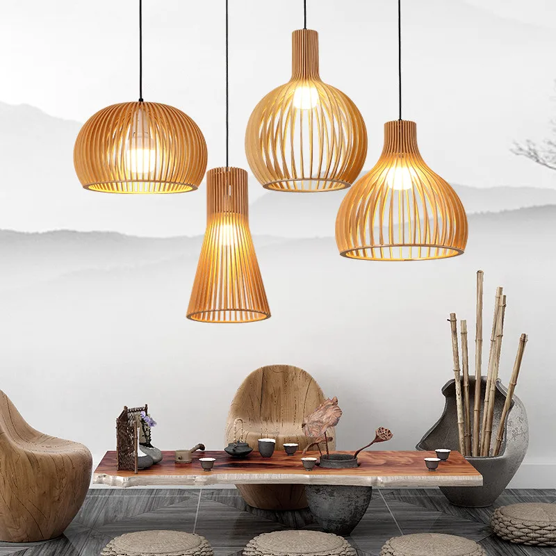 

Hand-made wooden birdcage Pendant Lamp Netherlands home decoration E27 pendant light indoor led lighting for dining room bar