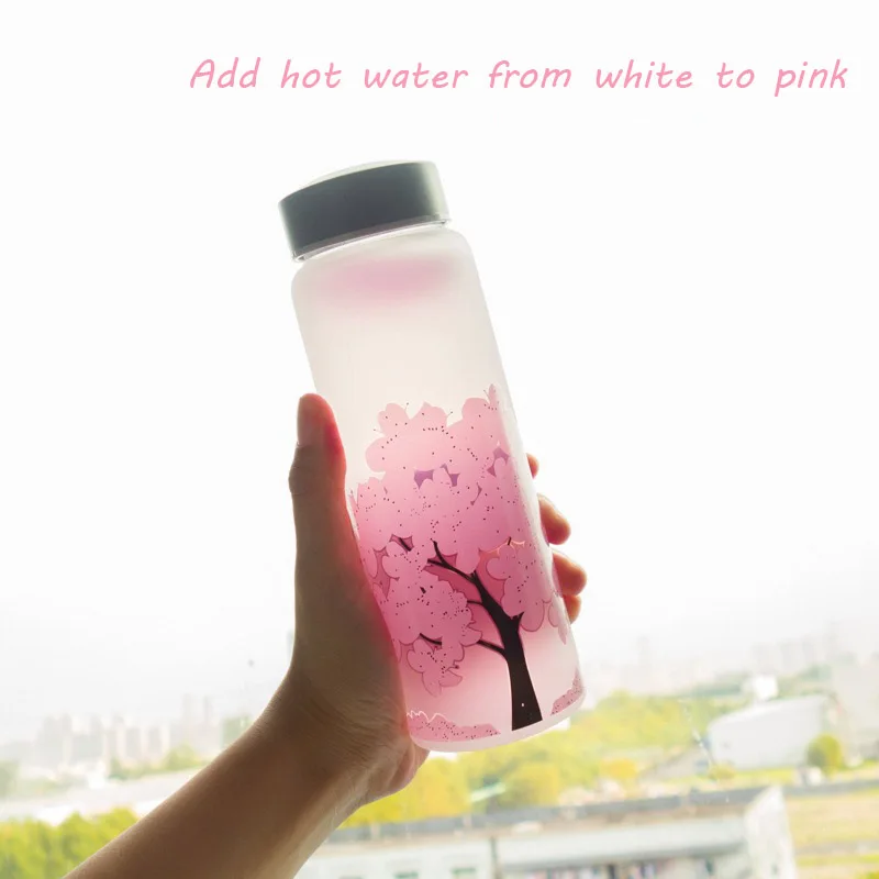 Стеклянная бутылка для воды с градиентом вишни 1000 мл|Бутылки воды| |