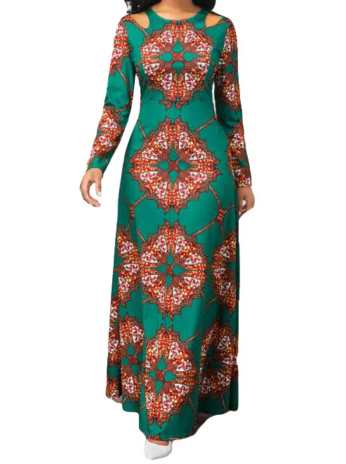 

African Dashiki Dress Print Maxi Dresses Ethnic Abaya Bazin Robe Gowns Africa Long Riche Lady Traditional Hipster Islamic