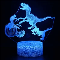 dinosaur lamp illusion night light led table lamp 7 color changing bedroom decoration lights christmas gift for kids birthday