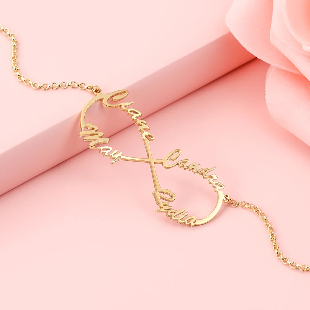 JewelOra DIY 4 имени персонализированные ожерелья 925 пробы серебряные с буквой