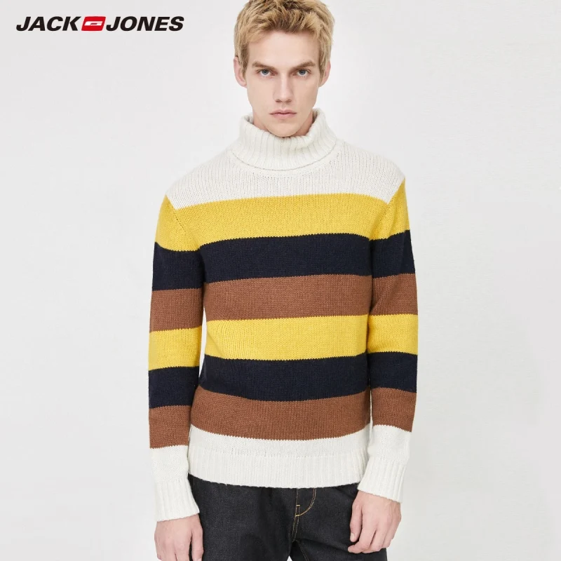JackJones Для мужчин в контрастную полоску с высоким горлом элегантный дизайн