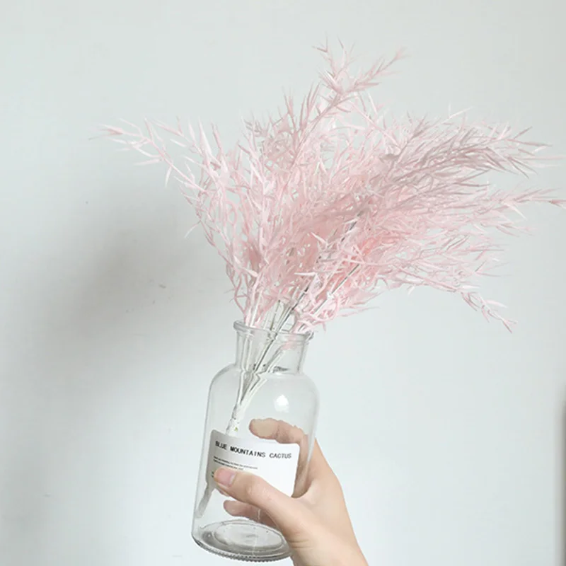 Красивые Искусственные цветы Пластиковые бамбуковые листья трава Плотный туман