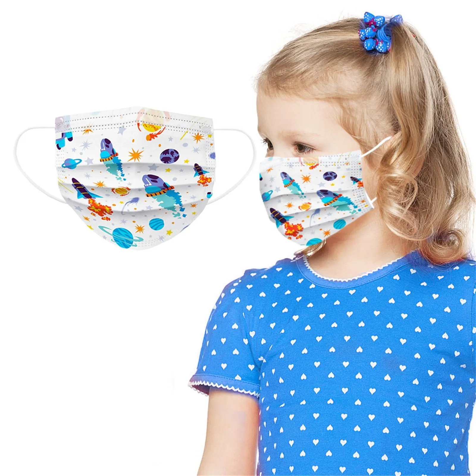 Маска детская трехслойная из нетканого материала 10 шт. | Тематическая одежда и