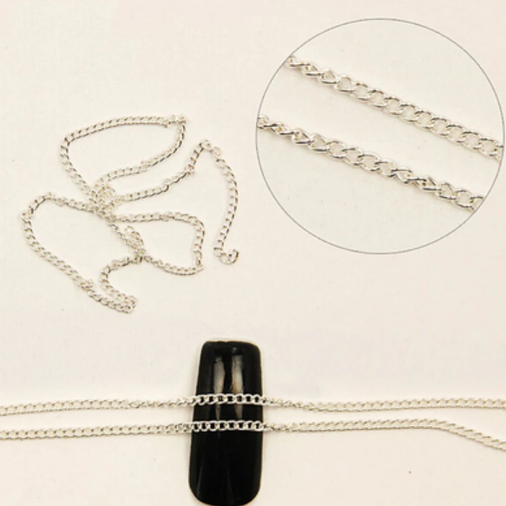 1 м блестящая цепочка для нейл арта наклейки металлическая украшения|Стразы и