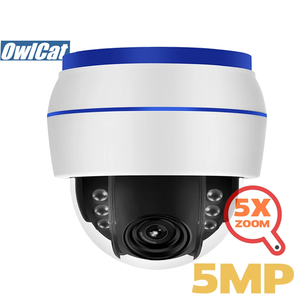 OwlCat HD 2MP 5MP купольная PTZ ip камера Wifi 5X оптический зум аудио/микрофон безопасности Wi