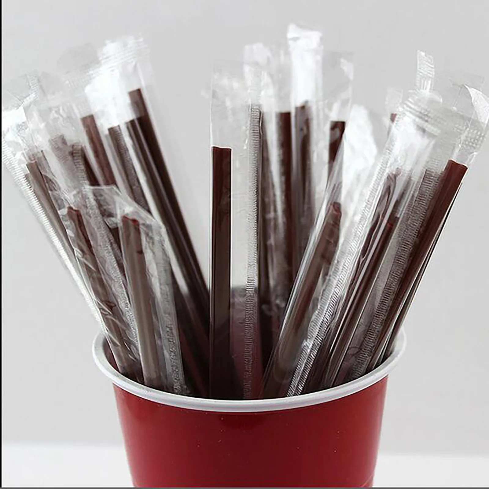 

500pcs Drinking Straws Disposable Independent Packaging Coffee Plastic Double Hole Straw Drinking Straws Kitchen Accessories