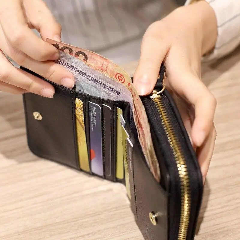 

PU Leather Women Short Wallets Female Plaid Zipper Purses Ladies Card Holder Wallet Fashion Woman Small Wallet With Coin Purse
