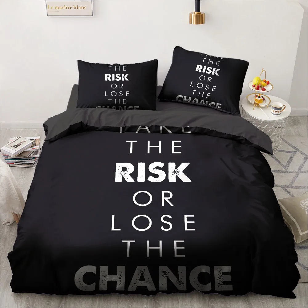 

3D Custom Design Weekend Quilt Cover Sets Modern Comforther Covers Pillow Slip 200*230cm Full Twin Double Size White Bedding Set