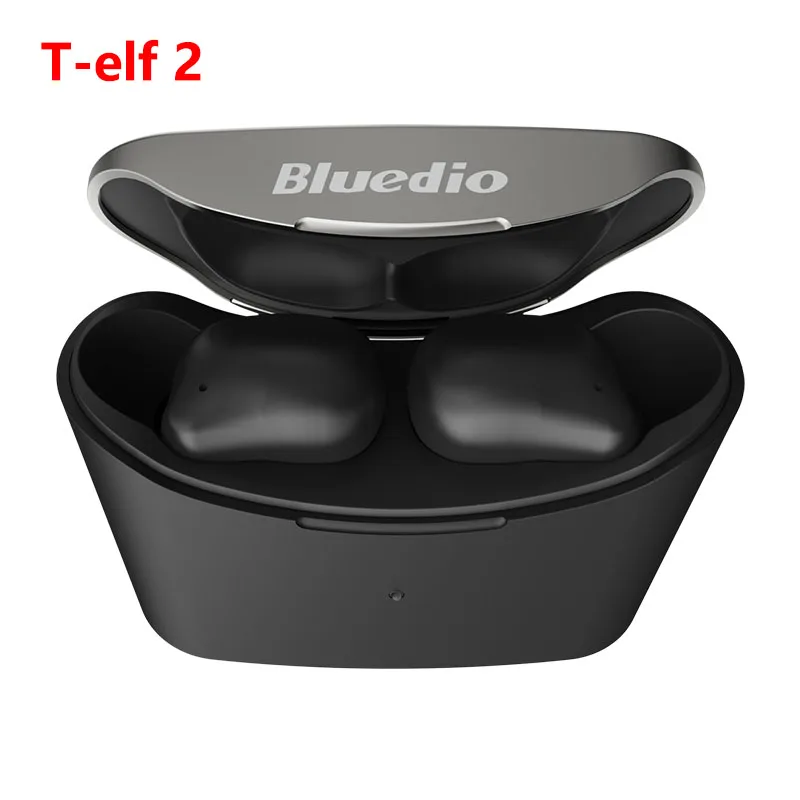 T-elf 2 Black Bluedio T-elf наушники TWS Bluetooth наушники 5,0 Спортивные Беспроводные наушники оригинальные с зарядной коробкой для музыки и сотовых телефонов - Цвет: T-elf 2 Black