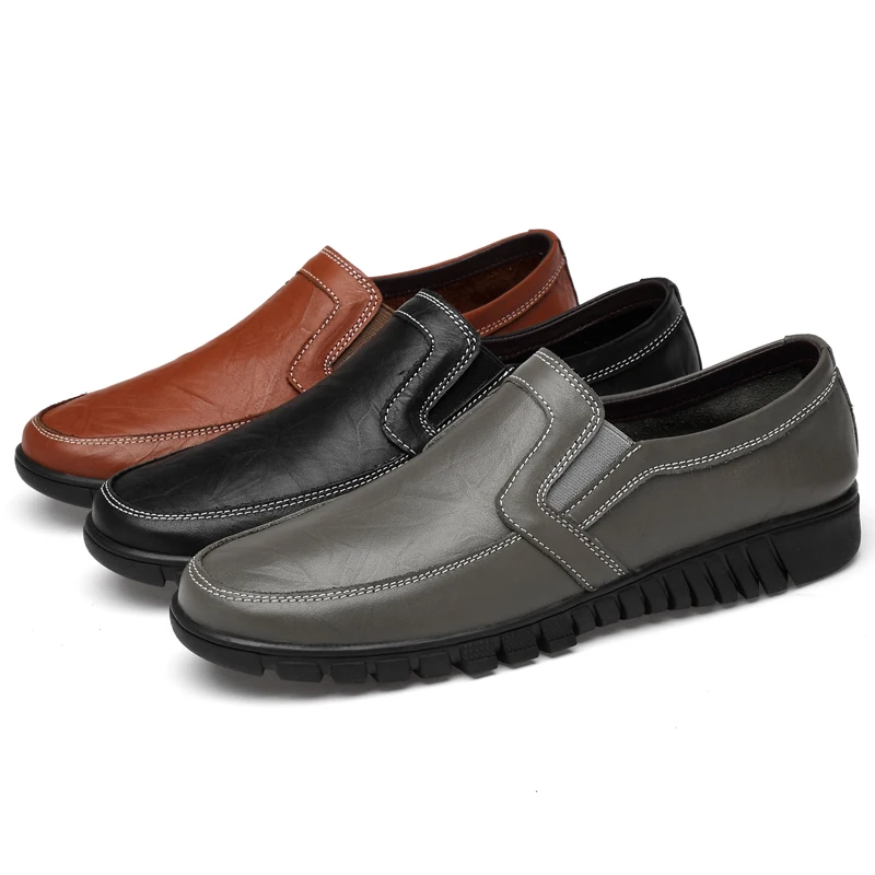 Мужская повседневная обувь из натуральной кожи Большие размеры 38-48 Лоферы
