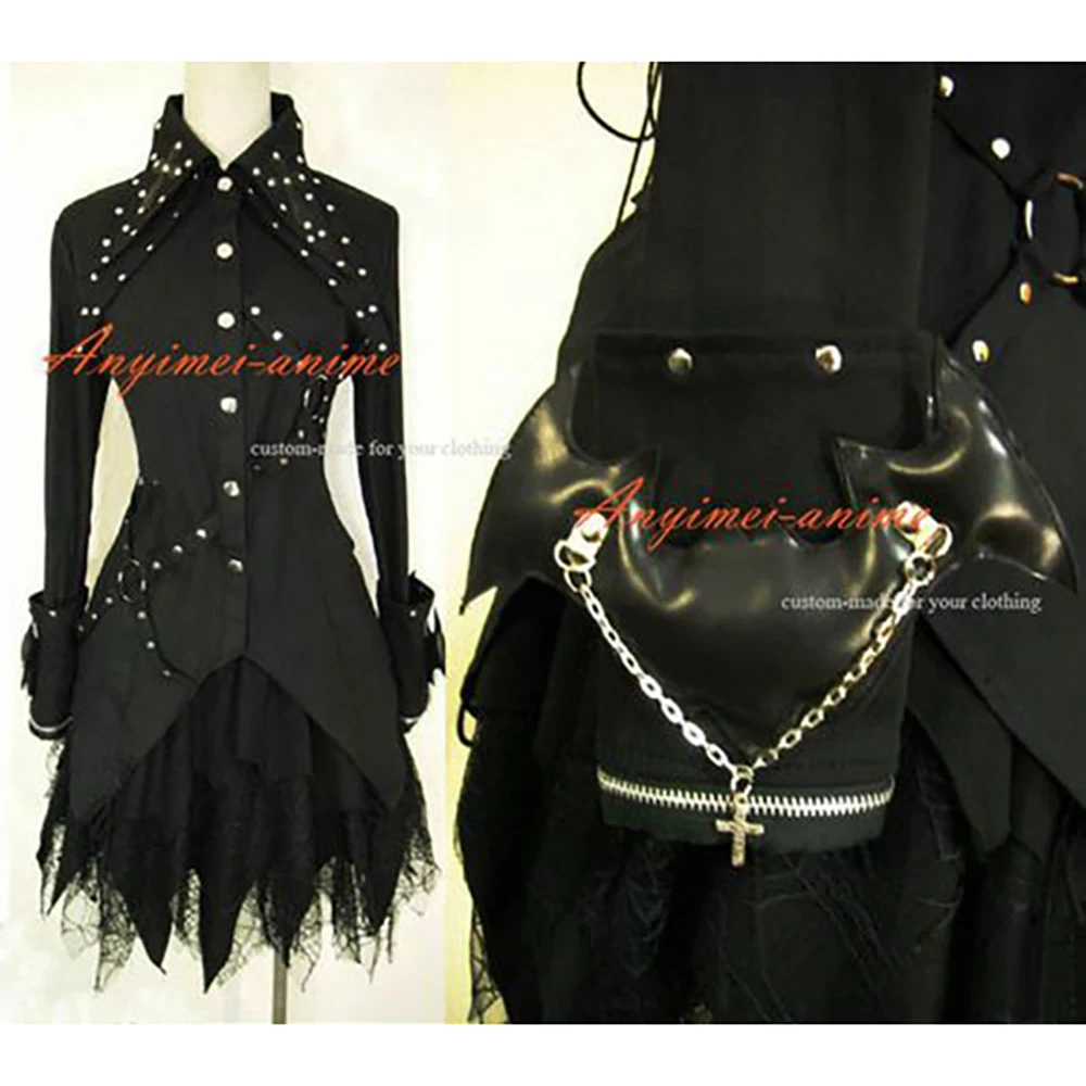 

fondcosplay hiphop Gothic Tripp Gothic Lolita Punk Fashion Black cotton Jacket Coat skirt Cosplay Costume Tailor-made[CK1137]