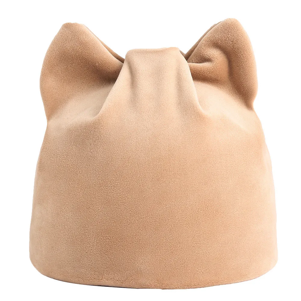 Модная женская осенняя и зимняя шапка бини русские шапки Теплые кошачьи зимне