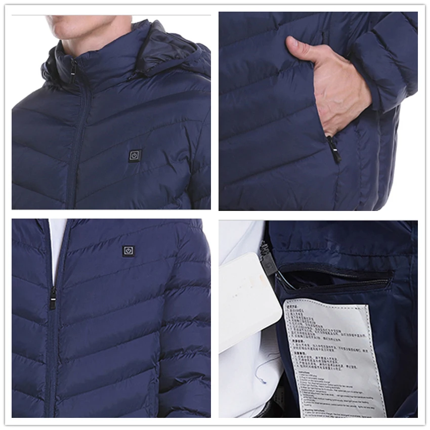 Mountainskin зимняя мужская куртка для походов с капюшоном USB подогревом спорта на