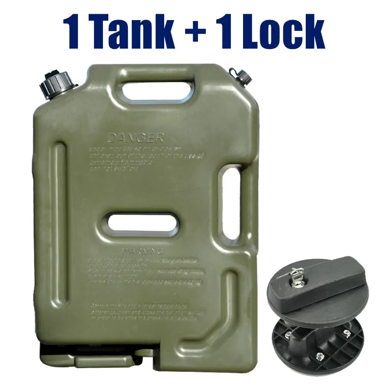 1 tank with Lock Пластиковая канистра 10 литров канистра для масла Мотоцикл ATV газ канистра топливный бак бензин контейнер канистры - Название цвета: 1 tank with Lock