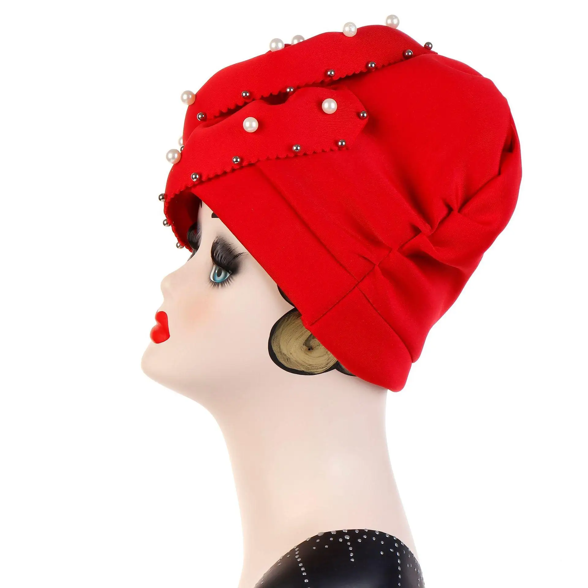 Womens Hair Loss Head Scarf Turban Ruffle Cap Big Flower Muslim Cancer Chemo Hat Cover Beanie Skullies Indian Beads Fashion | Аксессуары