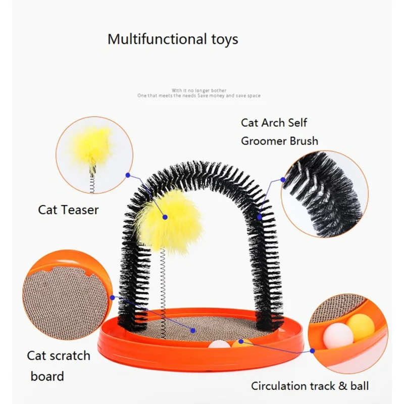 

Pet Cat Multifunctional Hair Rubbing Device Premium Disc Massage Products Cat Scratch Board Circulation Track And Ball