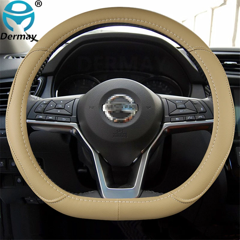 d shape car steering wheel cover pu leather for nissan rogue sport hybrid 2017 2019 2020 qashqai 2019 2020 braid cover free global shipping