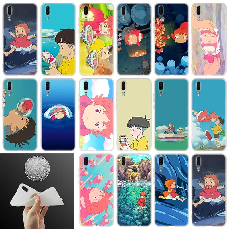 

TPU Cover Luxury Silicone Soft Phone Case For Huawei P50 P40 P30 P20 Pro P10 Lite P Smart Z 2020 2019 Ponyo on the Cliff