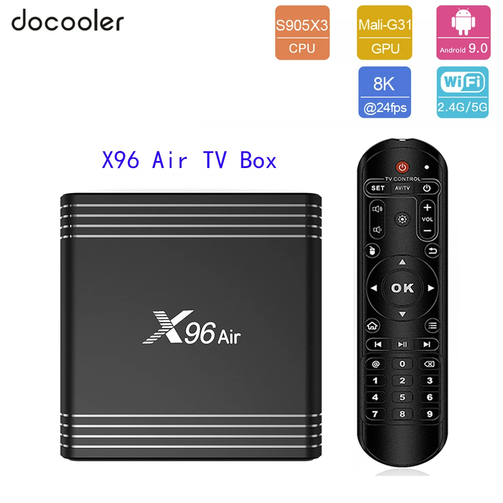 Docooler X96 Air Smart TV Box Android 9 0 Amlogic S905X3 8K декодирование видео 4 Гб 64 UHD 4K медиаплеер 2 4G/5G WiFi
