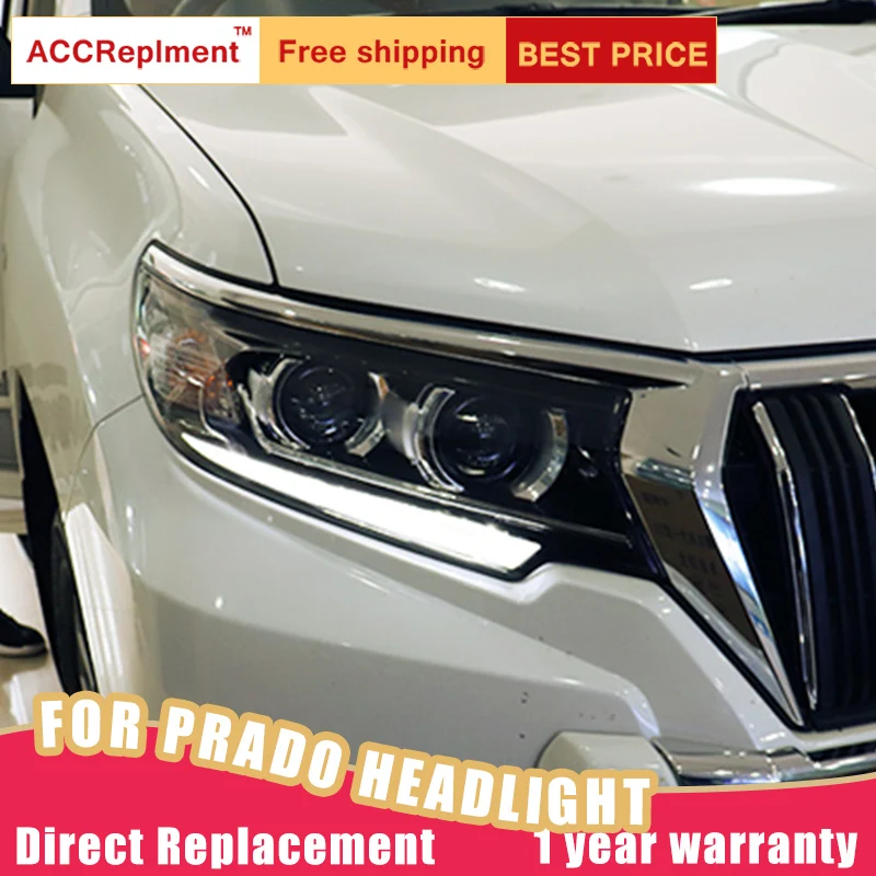 2 шт. светодиодный фары для Toyota Prado 2018-2019 Автомобильные ангельские глазки комплект