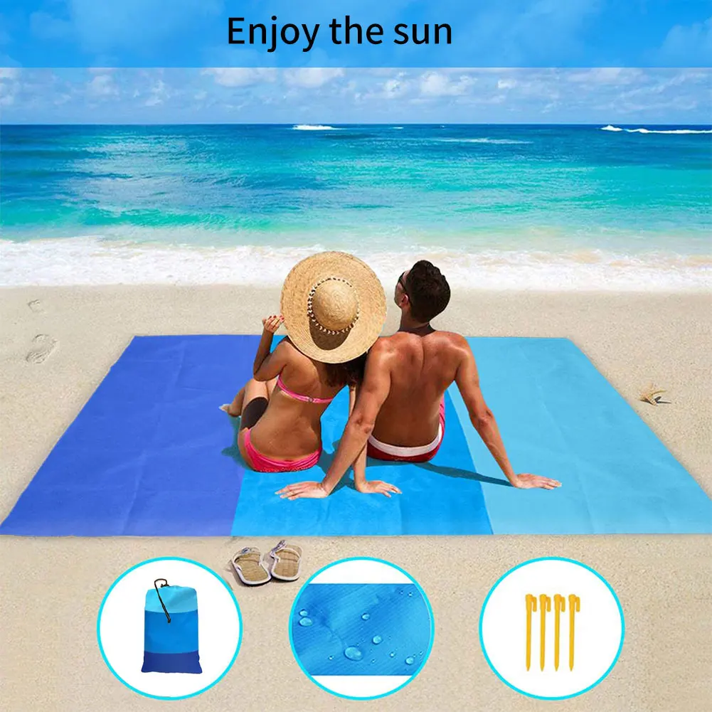 

Portable Pocket Beach Blanket Folding Camping Mat Portable Waterproof Lightweight Mat Outdoor Travel Picnic Mat Sand Beach Mat