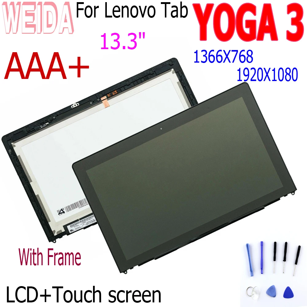 WEIDA для lenovo Yoga 13 серия Yoga13 ЖК-дисплей сенсорный экран в сборе с рамкой подходит для йоги 13 1920X1080 1366X768