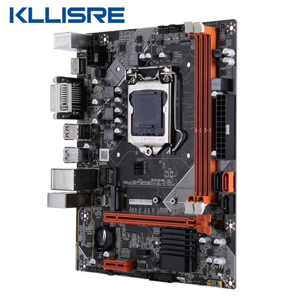 Материнская плата Kllisre B75 для настольного компьютера M.2 LGA 1155 процессора i3 i5 i7 с