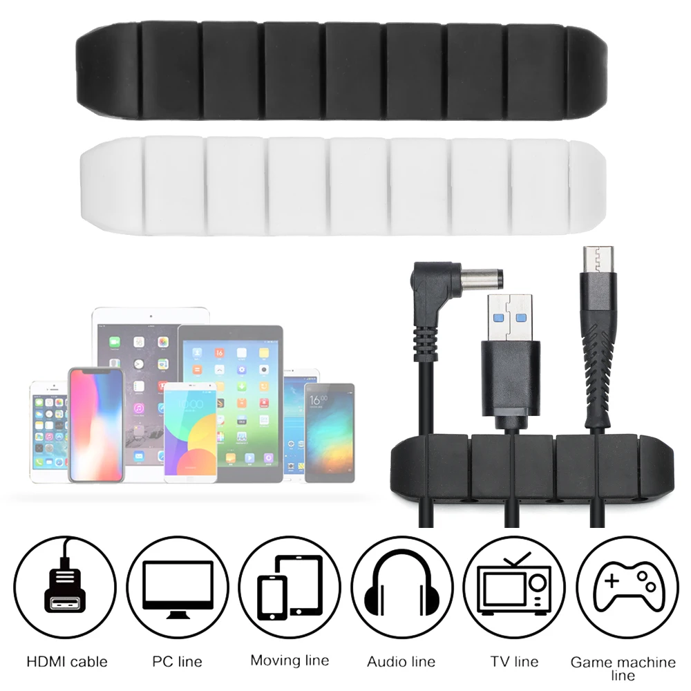 Силиконовые провода намотки 5in1 USB Кабельный организатор галстуком бабочкой