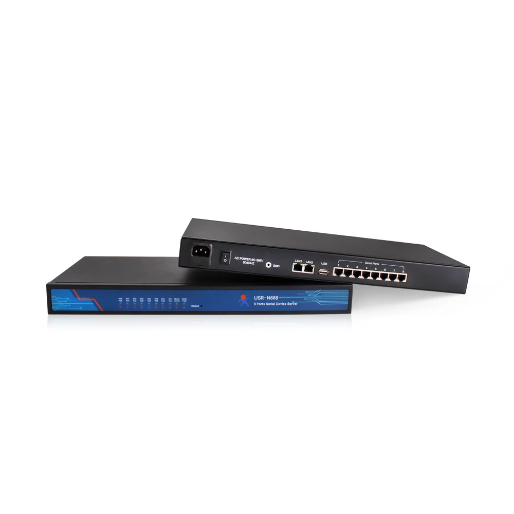 

USR-N668 8 Serial Ethernet Converter server RS232 RS485 RS422 RJ45 Server Flow Control RTS/CTS Supported