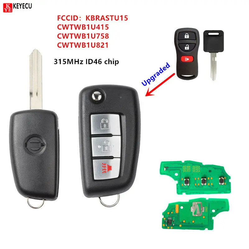 Запасной обновленный дистанционный ключ Keyecu 315 МГц и чип ID46 брелок для Nissan Infiniti FX35