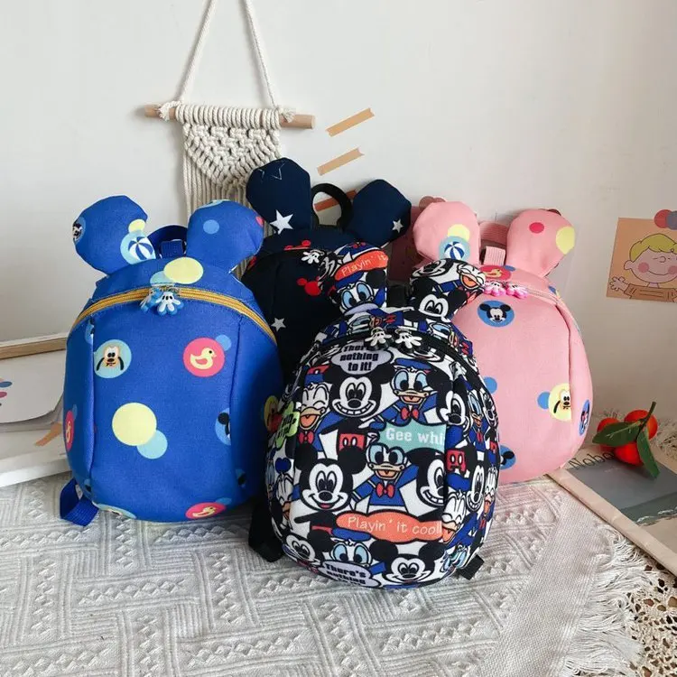 

Disney Children's Anti-lost Backpack Mickey Mouse Donald Duck Cartoon Cute Kindergarten Bag Mickey Ears Outing Backpack