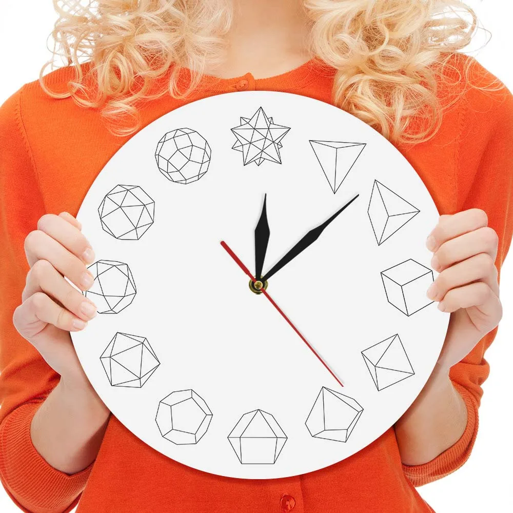 Стильные однотонные современные настенные часы с простой геометрией