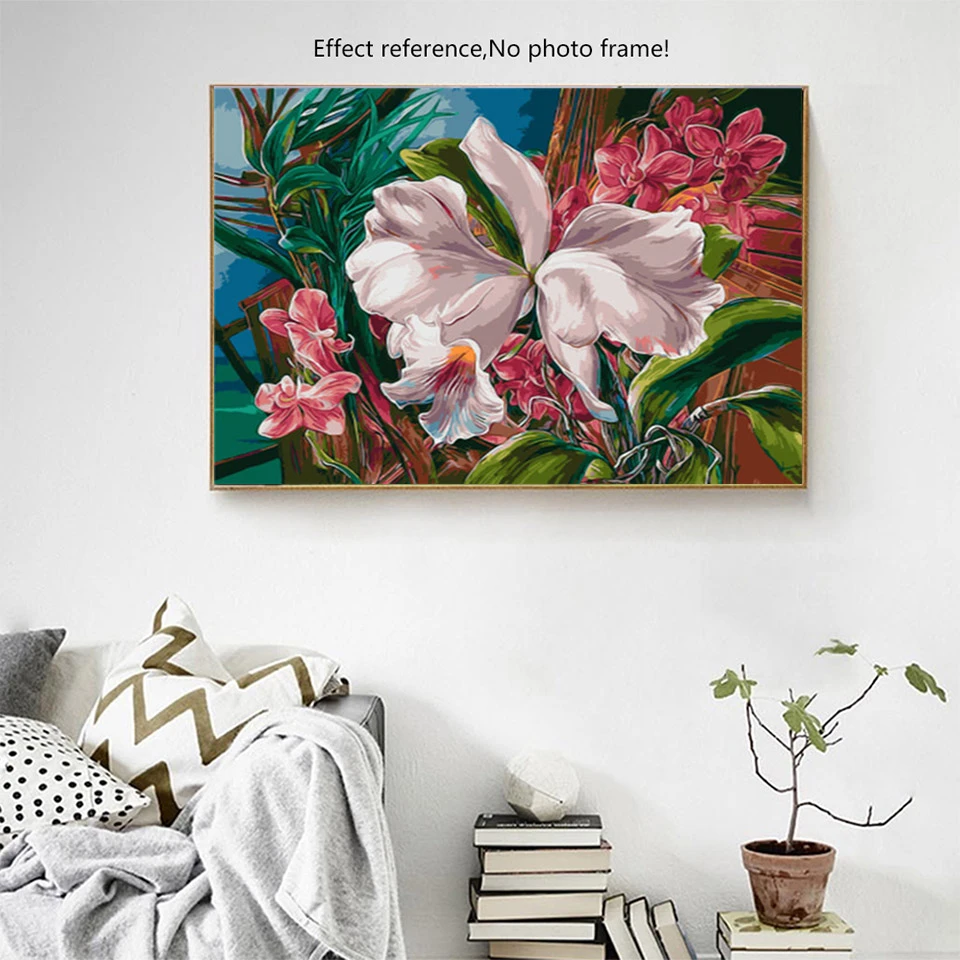 Картина AZQSD по номерам на холсте цветы сделай сам рама акриловая краска украшение